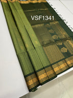 VSF1341 - pastel green color body , green color pallu,blouse - Pure silk saree