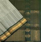 VSF1342 - grey color body , green color pallu,blouse - Pure silk saree