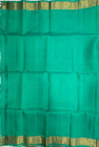 VSF1343 - teal green color body , pallu,blouse - Pure silk saree