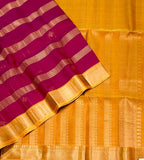 VSF1348 - magenta color body , yellow color pallu,blouse - Pure silk saree