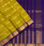 VSF1349 - dual green color body , violet color pallu,blouse - Pure silk saree