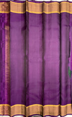 VSF1352 - peacock blue color body , violet color pallu,blouse - Pure silk saree