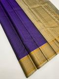 VSF1354 - violet color body , grey color pallu,blouse - Pure silk saree