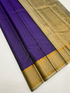 VSF1354 - violet color body , grey color pallu,blouse - Pure silk saree
