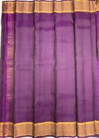 VSF1355 - honey brown color body , violet color pallu,blouse - Pure silk saree