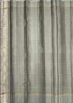 VSF1360 - khaki brown color body , grey color pallu,blouse - Pure silk saree