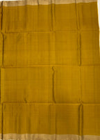 VSF1362 - dusky pink color body , yellowish green color pallu,blouse - Pure silk saree