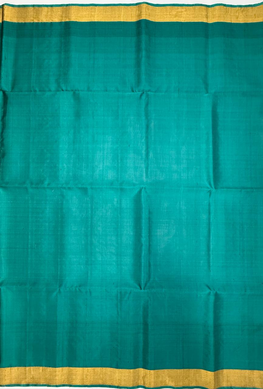 VSF1364 - lavender color body , peacock green color pallu,blouse - Pure silk saree