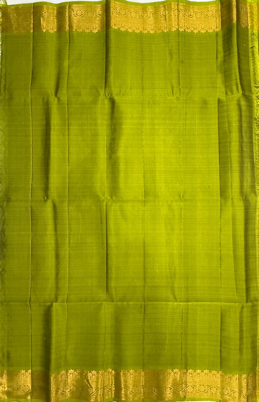 VSF1347 - violet color body , green color pallu,blouse - Pure silk saree