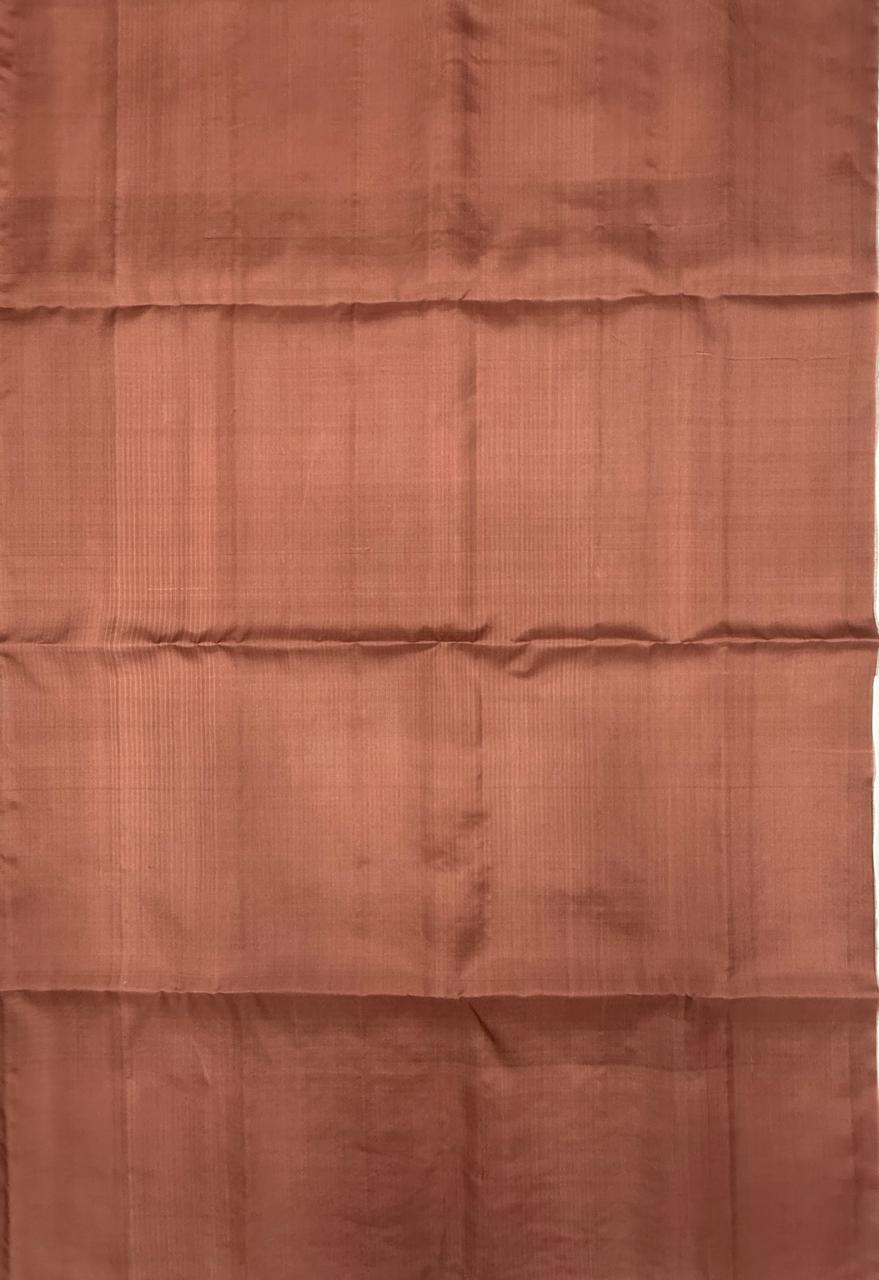 VSF1367 - pastel blue color body , chocolate brown color pallu,blouse - Pure silk saree
