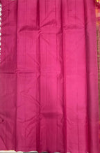 VSF1368 - olive green color body , rani pink color pallu,blouse - Pure silk saree