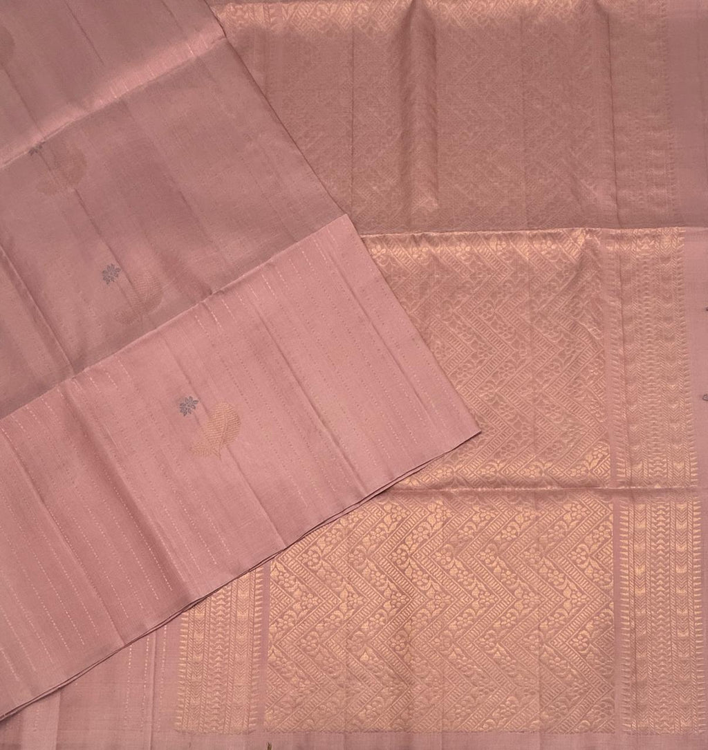 VSF1371 - onion pink color body , pallu,blouse - Pure silk saree