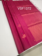 VSF1372 - rani pink color body , pallu,blouse - Pure silk saree