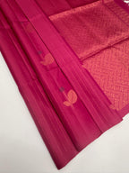 VSF1372 - rani pink color body , pallu,blouse - Pure silk saree