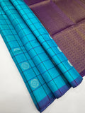 VSF1376 - blue color body , violet color pallu,blouse - Pure silk saree