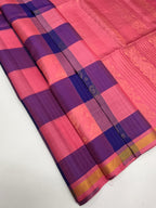 VSF1327 - blue with pink color body , pink color pallu,blouse - Pure silk saree