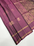 VSS504 - dark purple color body, pallu , blouse pure silk saree
