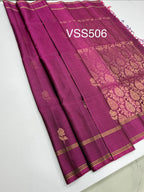 VSS506 - purple color body, pallu , blouse pure silk saree
