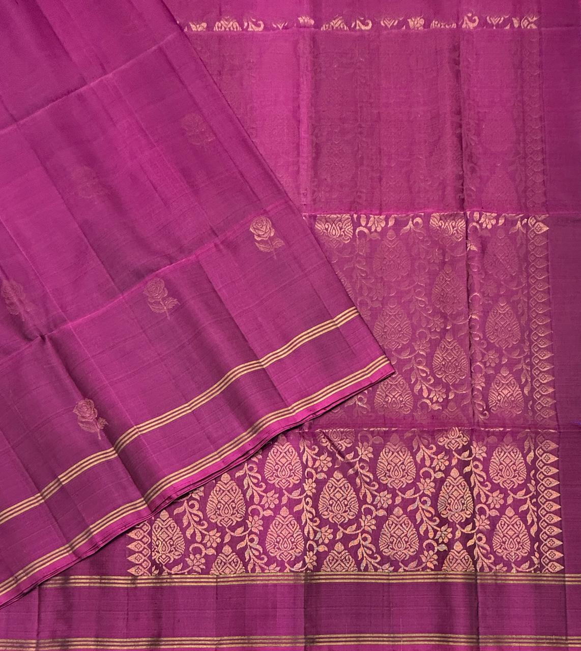 VSS506 - purple color body, pallu , blouse pure silk saree