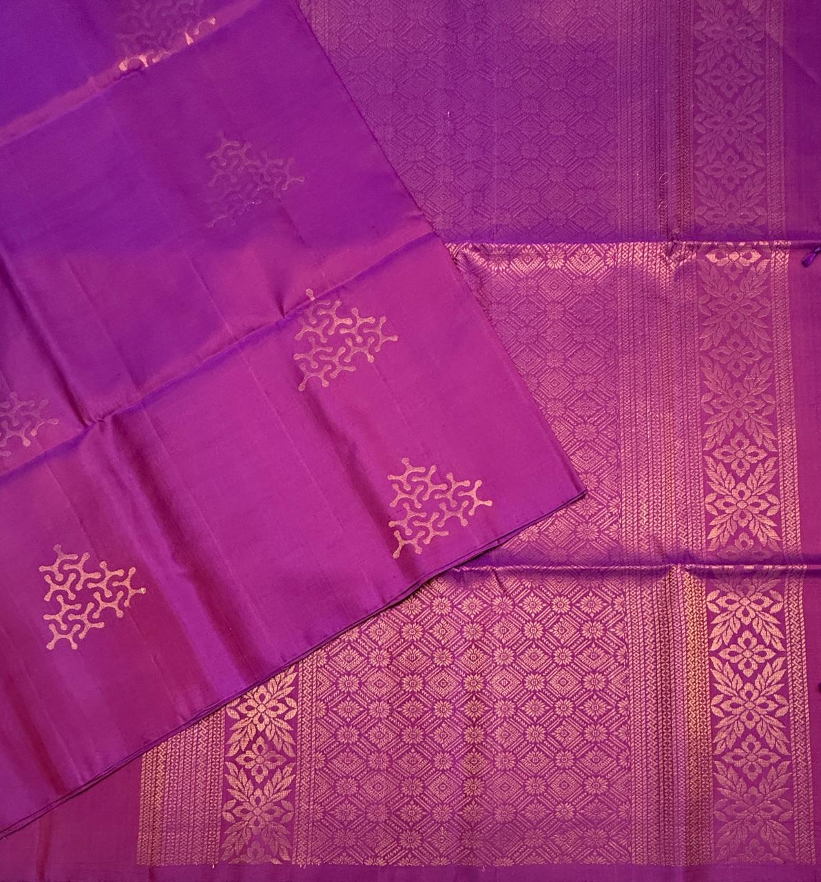 VSS511 - violet color body, pallu , blouse pure silk saree