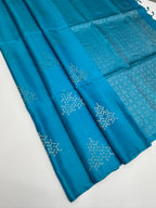 VSS512 - blue color body, pallu , blouse pure silk saree