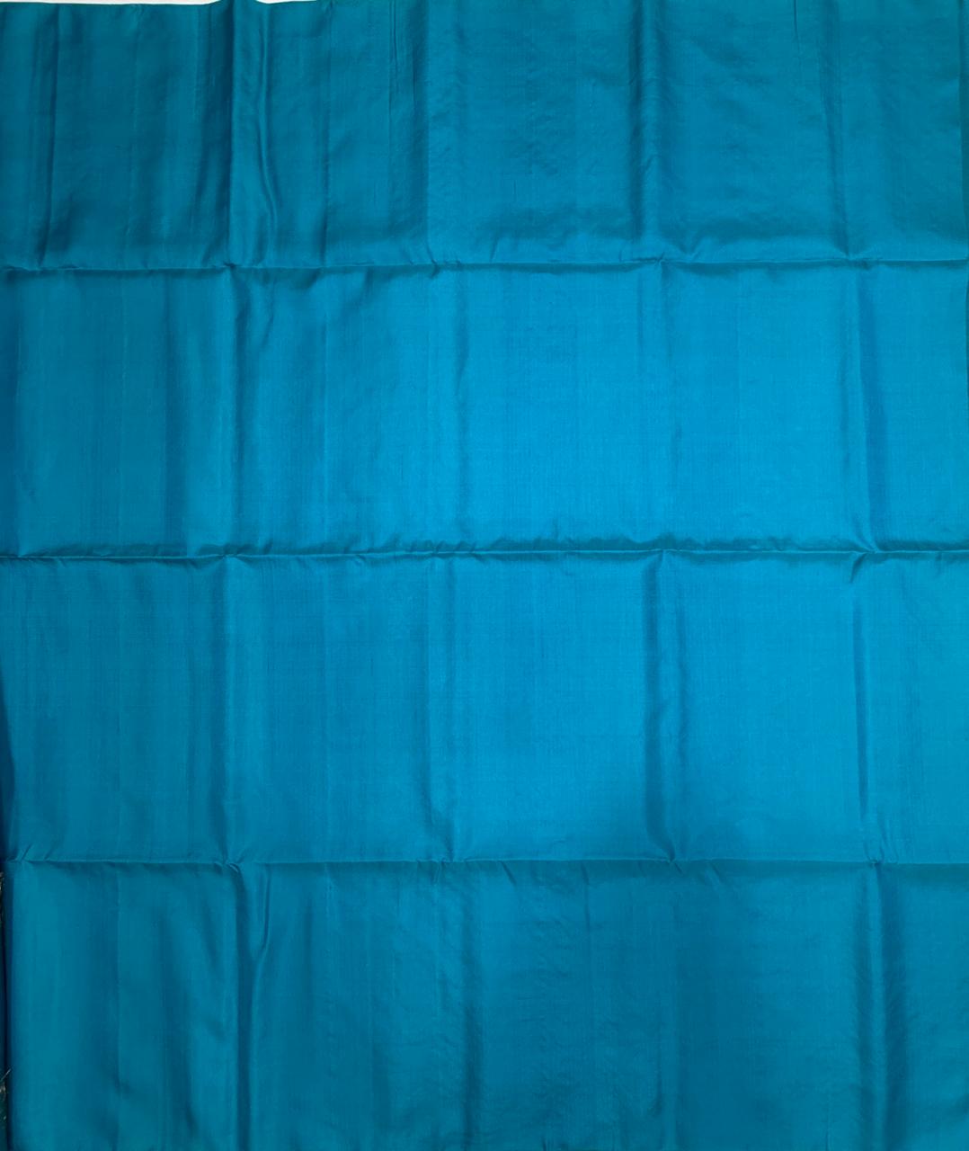 VSS512 - blue color body, pallu , blouse pure silk saree