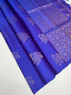 VSS515 - royal blue color body, pallu , blouse pure silk saree
