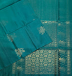 VSS516 - peacock green color body, pallu , blouse pure silk saree