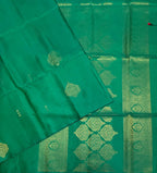 VSS518 - peacock green color body, pallu , blouse pure silk saree