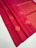 VSS522 - dark pink color body, pallu , blouse pure silk saree