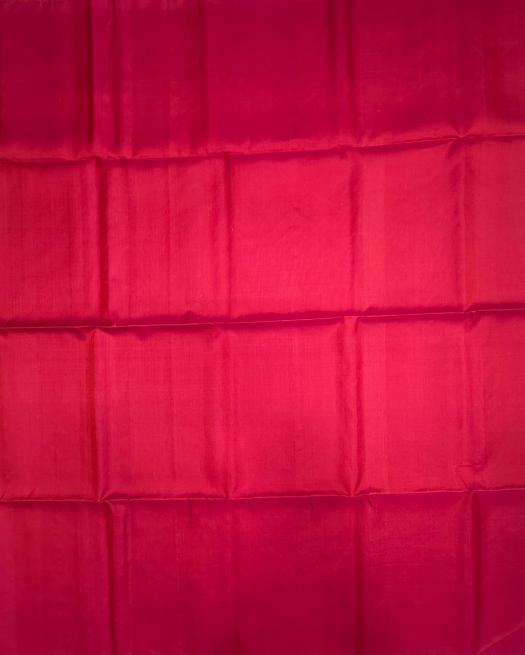 VSS522 - dark pink color body, pallu , blouse pure silk saree