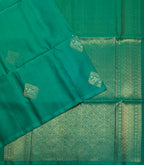 VSS523 - peacock green color body, pallu , blouse pure silk saree