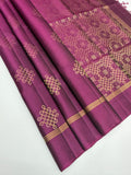 VSS525 - purple color body, pallu , blouse pure silk saree