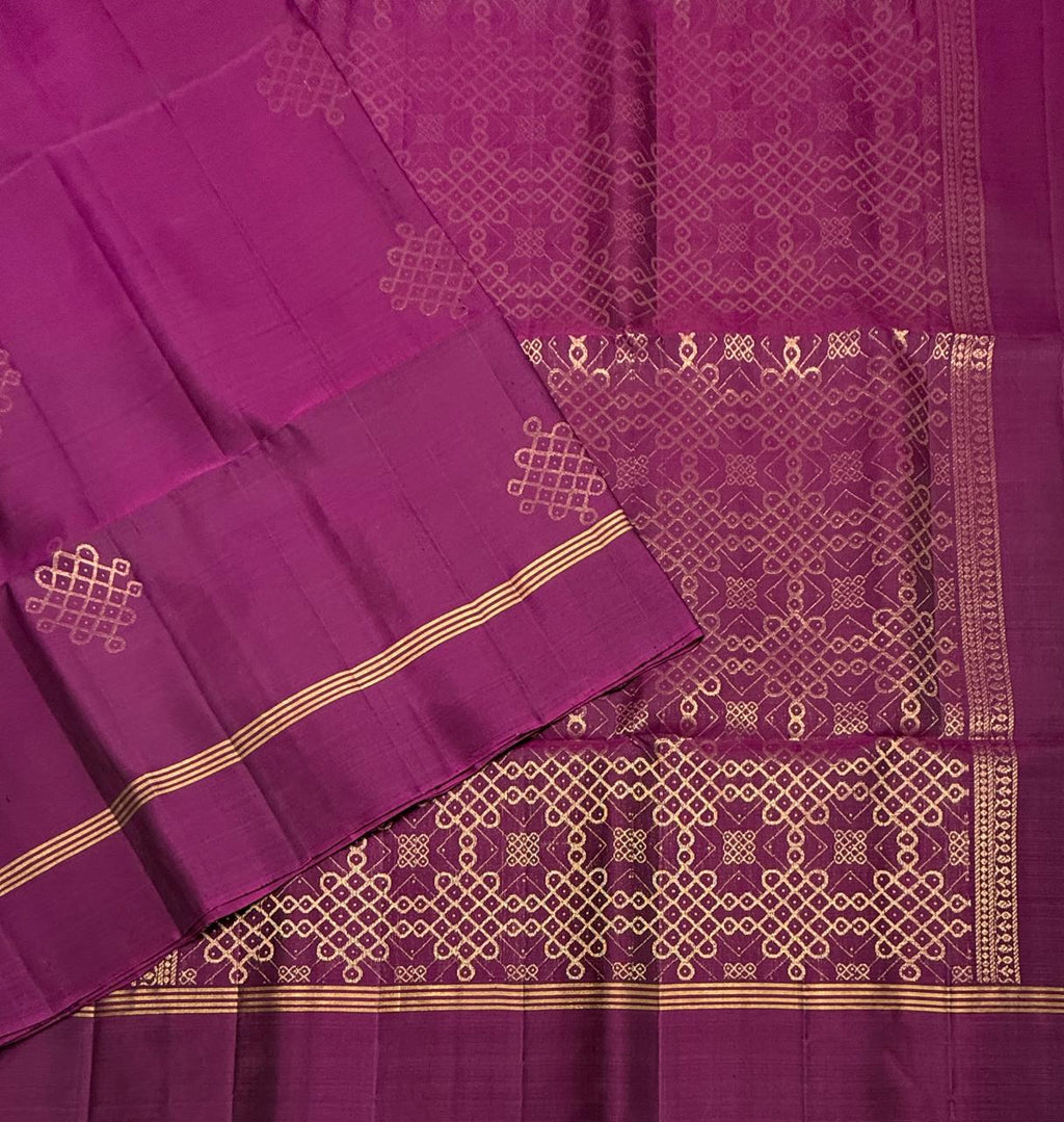 VSS525 - purple color body, pallu , blouse pure silk saree