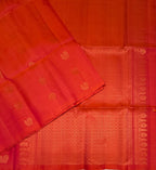 VSS527 - pinkish orange color body, pallu , blouse pure silk saree