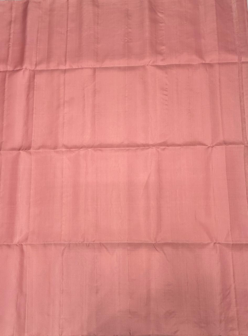VSS528 - baby pink color body, pallu , blouse pure silk saree