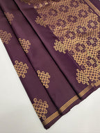 VSS531 - wine color body, pallu , blouse pure silk saree