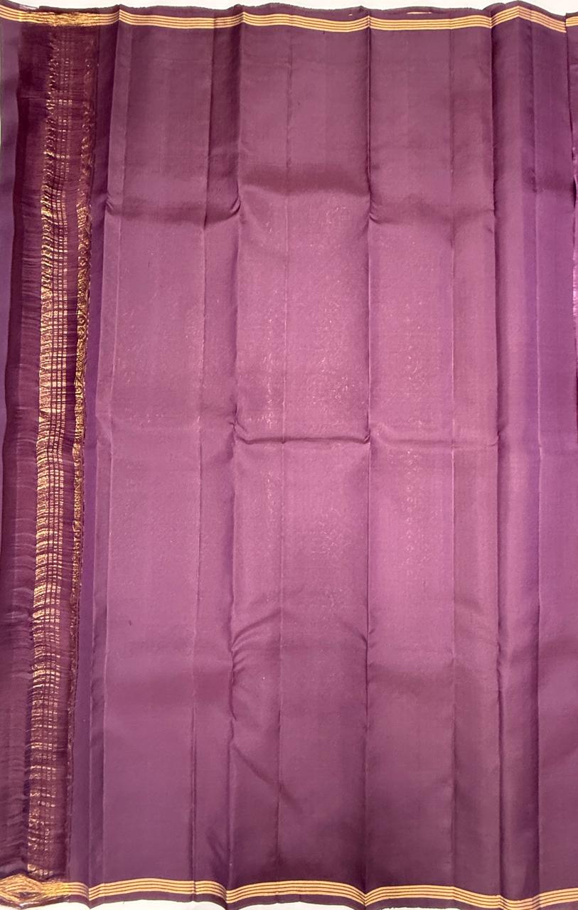VSS531 - wine color body, pallu , blouse pure silk saree