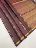 VSS509 - brown color body, pallu , blouse pure silk saree