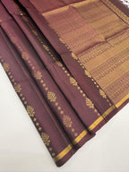 VSS509 - brown color body, pallu , blouse pure silk saree