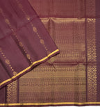 VSS509 - brown color body, pallu , blouse pure silk saree