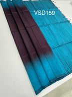 VSD159 - dark purple color body , blue color pallu,blouse - Pure silk saree