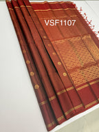VSF1107 - maroon color body , color pallu,blouse - Pure silk saree