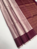 VSF977 - onion with purple color body , dark purple color pallu,blouse - Pure silk saree