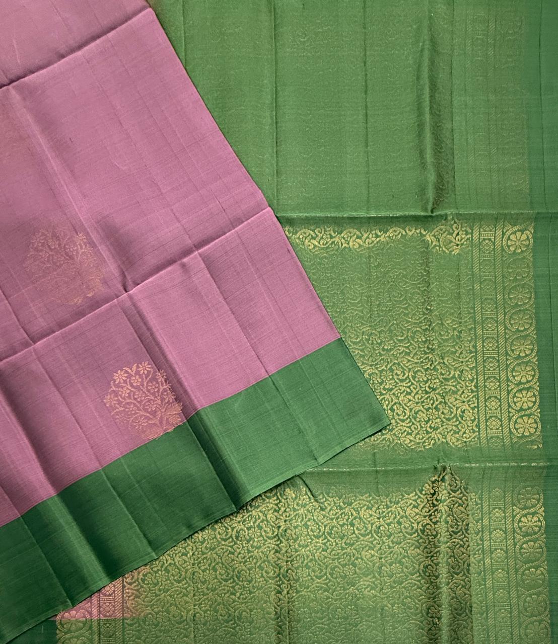 VSM300 - lavender color body , pastel green color pallu , blouse&nbsp;