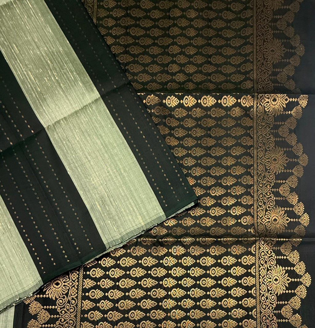 VSD176 - bottle with light green color body , color pallu,blouse - Pure silk saree