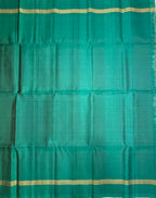 VSS526 - peacock green color body, pallu , blouse pure silk saree