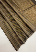 VSA627 - grey color body, pallu , blouse pure silk saree