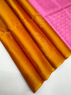 VSBP72 - golden yellow color body & candy pink color pallu,blouse - Pure silk saree