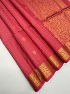 VSF948 - pink color body,blouse - Pure silk saree